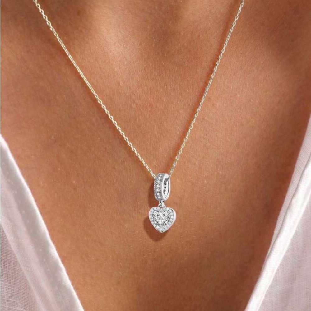 Elegant 925 Silver Heart Pendant Necklace​